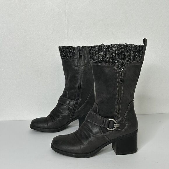 BareTraps Shoes - BareTraps Wylla Women's Gray Boots Size 7 M Mid Calf Zip Up